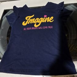 Girls Size 5 365Kids Blue imagine Flutter Sleeve Shirt