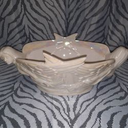 Retro Scioto White Iridescent Angels Bowl