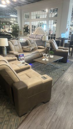 3pc living room set with LED and speakers