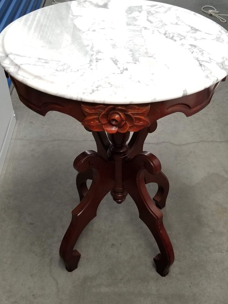 Genuine Mahogany tables with Italian marble tops