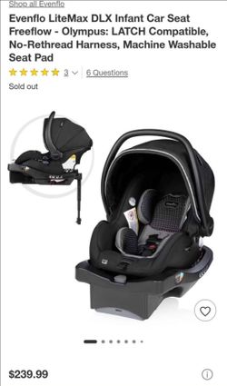 Evenflo LiteMax DLX Infant Car Seat Freeflow $120