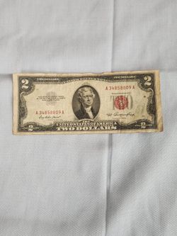 1953 $2 Red Seal Note Two Dollar Bill Legal Tender Humphrey-Priest Circulated