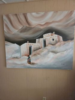 South Western Oil Painting by "M Hawk"