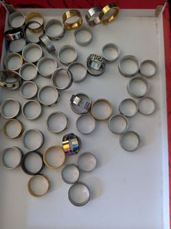 50 anillos inoxidables nuevos diferentes medidas y diseños toldos por 45