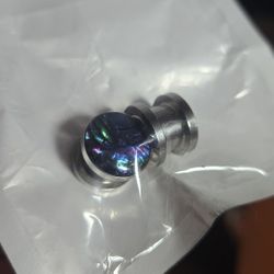 Abolonie Shell, 10mm Plugs, Stainless Steel, Screw Back