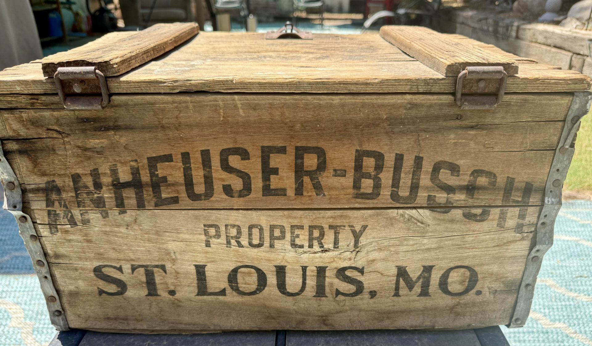 Original 1933 Prohibition Era Anheuser Bushe Wooden Shipping Crate