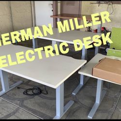 HI QUALITY HERMAN MILLER ELECTRIC TABLES / SIT STAND DESK . ADJUSTABLE TABLE .