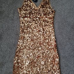 Gold Sequin Party Dress