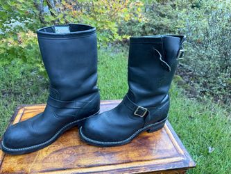 Chippewa Black Leather Engineer Boots