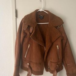 sherpa lined suede jacket 