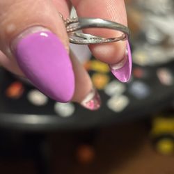 PLATINUM .3 CT Moissanite Diamond FLOWER ring