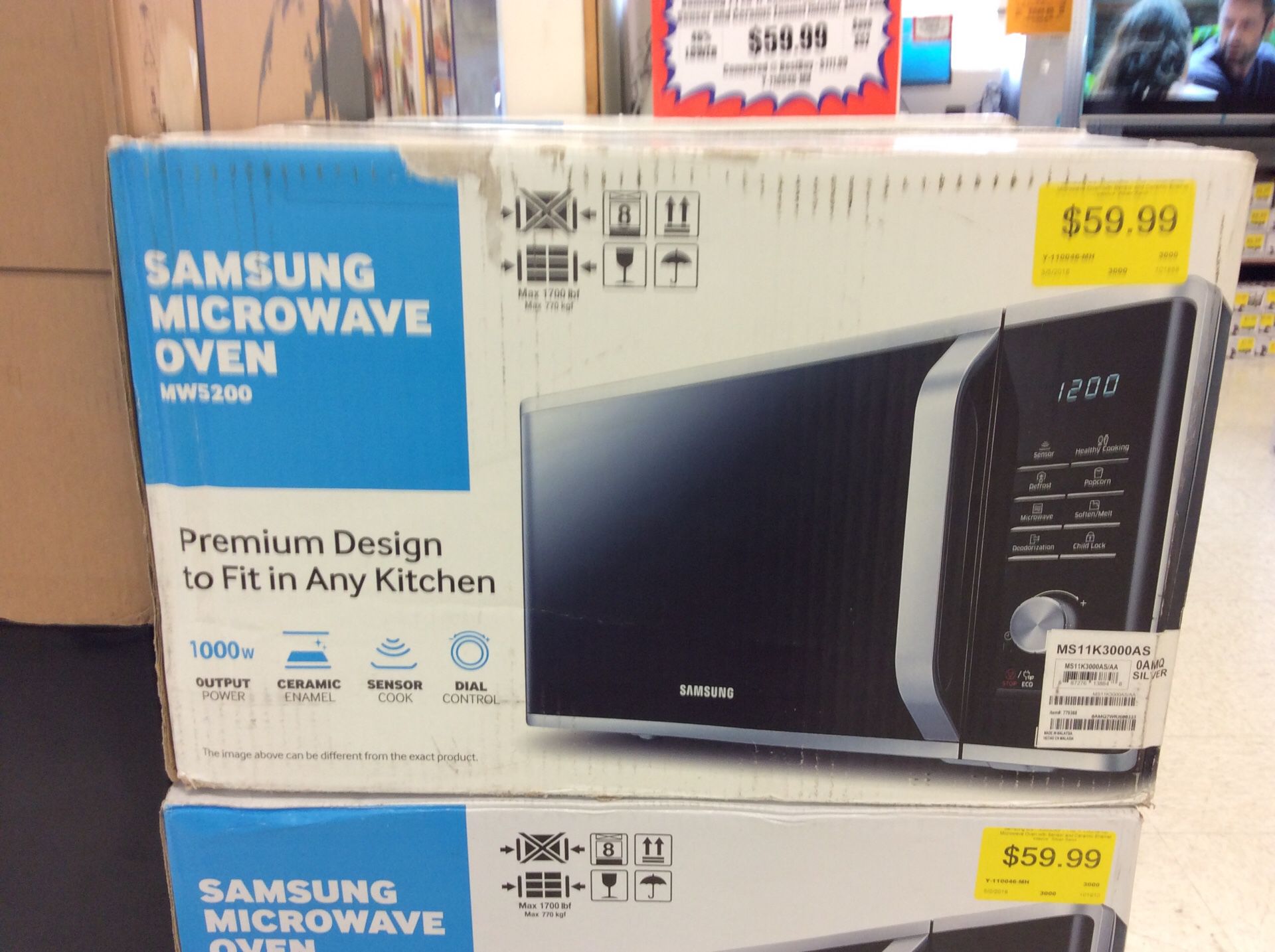 Samsung 1.1 cu. ft. Countertop Microwave Oven with sensor