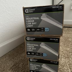3 Commercial Electric Industrial Low-bay Lights 4ft