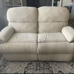 Reclining Loveseat Couch Beige 