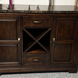 Wine And Liquor Cabinet With Granite Top
