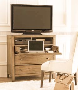 Aspen TV stand/Dresser w/ outlets flip down