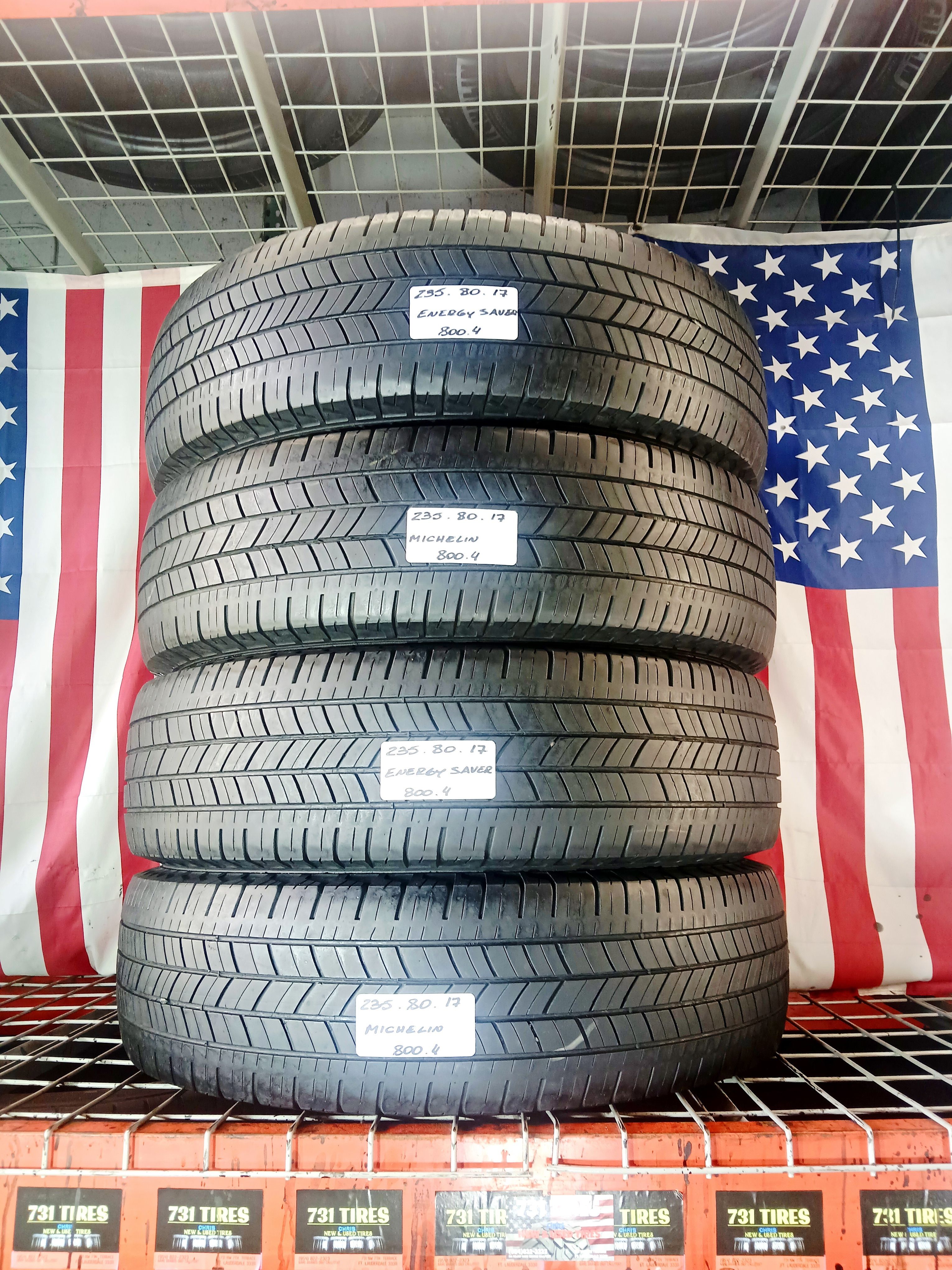 LT235/80R17 MICHELIN PRIMACY 10PLY RAM3500 F350 SILVERADO3500 GMC3500 DUALLY TRUCK USED TIRES 235 80 17