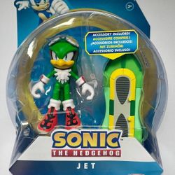 Jakks Pacific Sonic the Hedgehog Jet 4” Action Figure w/ Type J Board Accessory