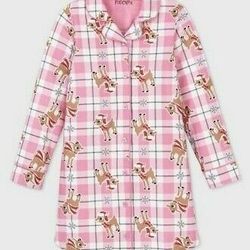 Girls Rudolph the Red-Nosed Reindeer Granny Nightgown - Pink Size Xs