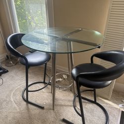 Glass High Top Table & Chairs