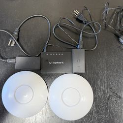 Ubiquiti Edge Router X (ER-X) & 2 UniFi Access Point AC Lite (UAP-AC-LITE) with PoE Adapters