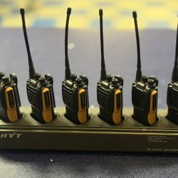 Used - Full Yellow HYT TC-610P Bundle: 9 Radios + MCA02 6-Unit + 2 Singles
