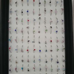 100 Crystal Silver Fashion Rings