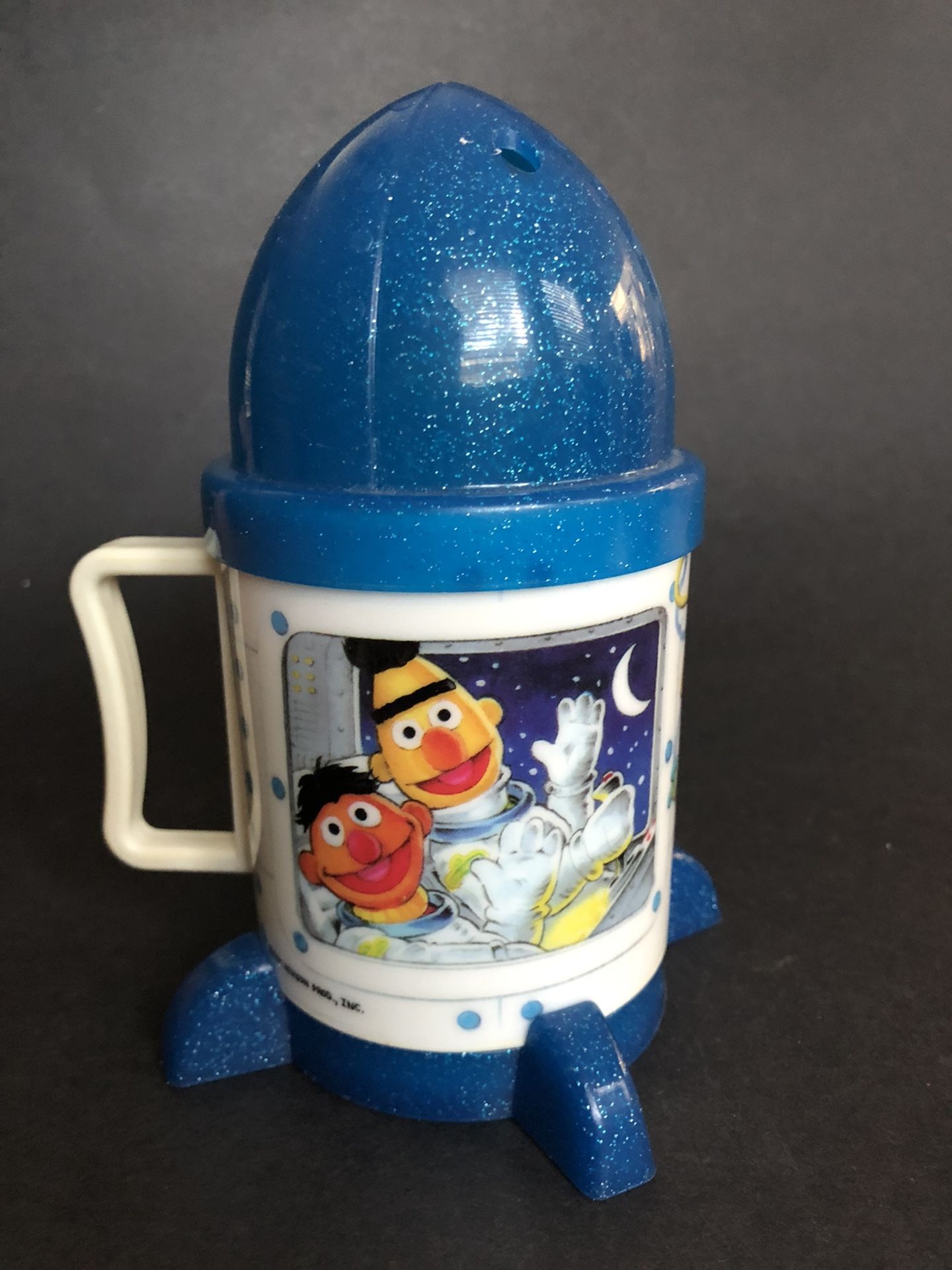 Vtg Sesame Street Rocket Ship Covered Cup Peter Pan Inc