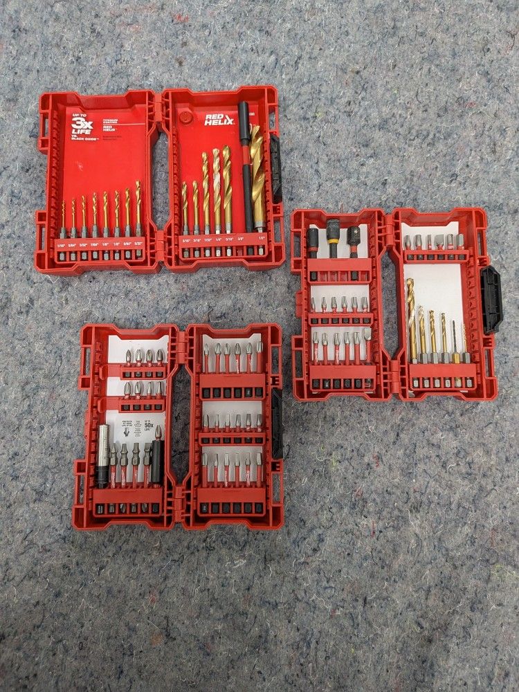 3 Sets Of Milwaukee Bits