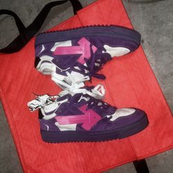 Purple Off White Low Tops