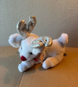 White Reindeer Plush Stuffed Animal