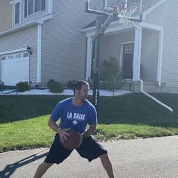 Goaliath 54 inch in ground basketball hoop, adjustable basketball court