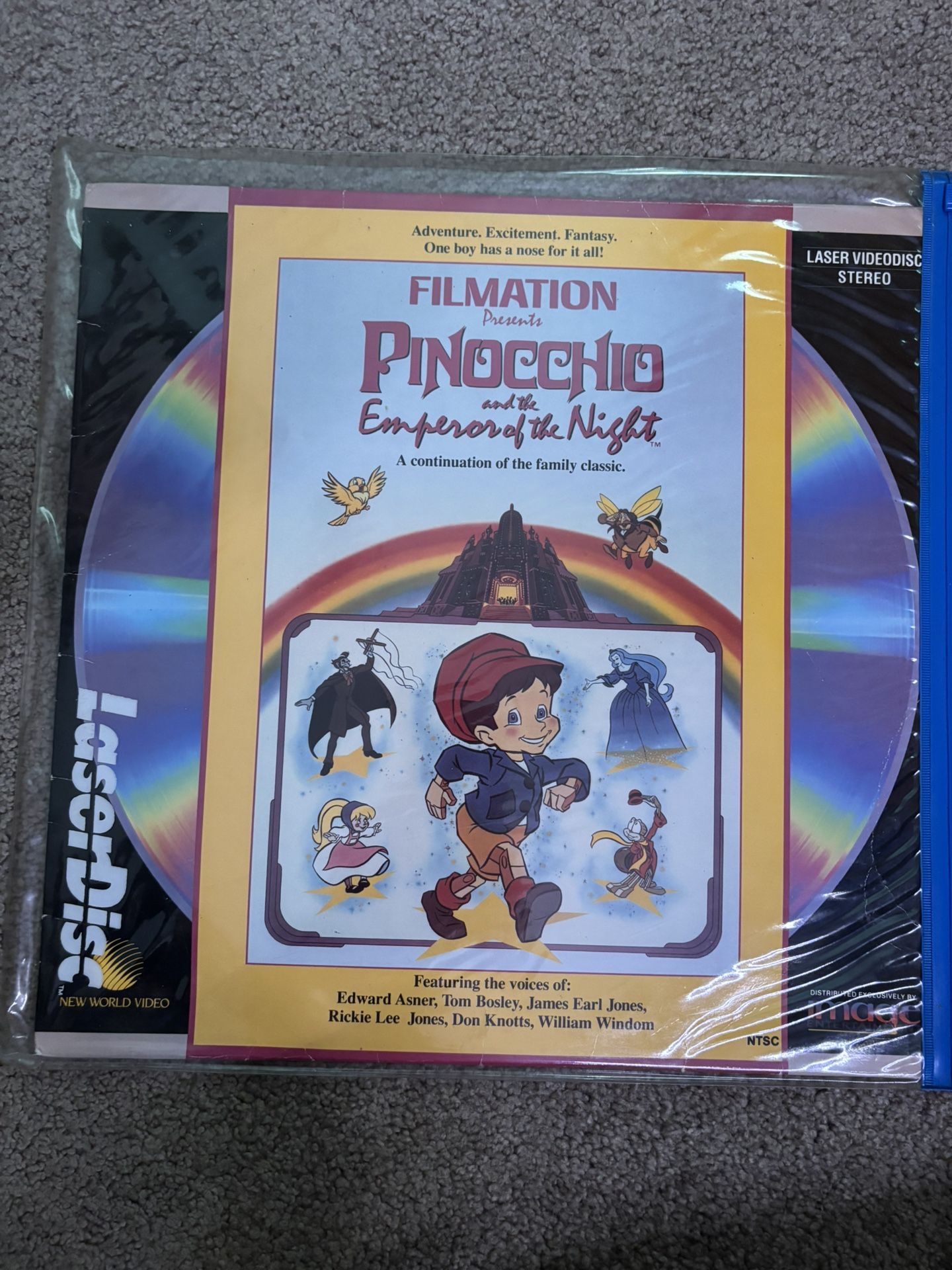 Pinocchio and the Emperor of the Night Laserdisc LD James Earl Jones FreeShippin