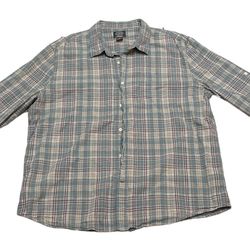 St. John’s Bay Men’s Button Up XXL Brown Plaid Outdoor Shirt Long Sleeve Casual