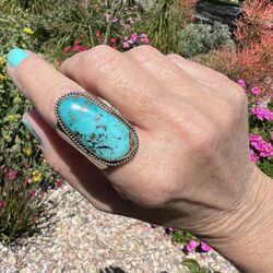 Sterling Large Turquoise Ring 