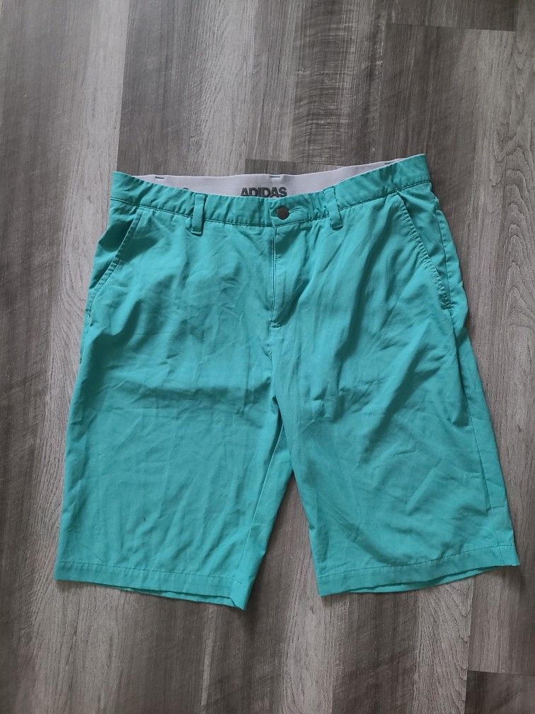Adidas Lightweight Stretch Waist Men's Shorts Teal Sz 34W