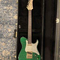 Yamaha Pacifica 402s 1993. Green Trans Flame With Gold Accent 