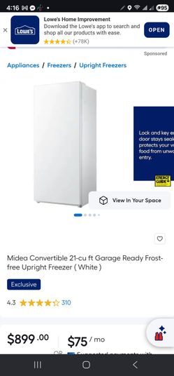 Midea 21 Cu Convertible Freezer Plugged In Cold
