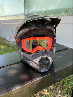 ATV kids helmet and goggles