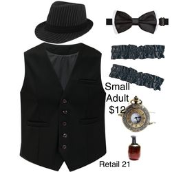 Gangster 1920’s Great Gatsby Costume Men’s Small /