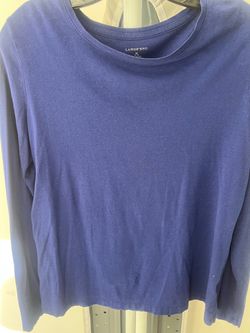 Lands' End Blue Long Sleeve Crewneck Shirt