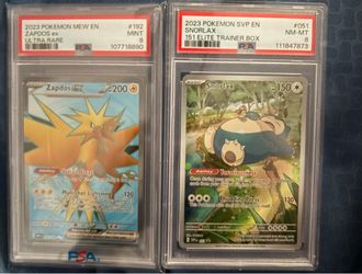 PSA Graded Pokémon Cards Zapdos ex & Snorlax 2023k