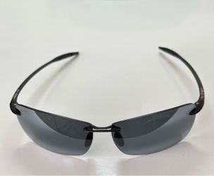 Maui Jim 423-02 Lighthouse Gloss Black Frame Grey Polarized Rimless