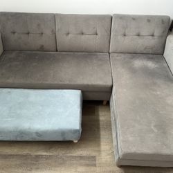 Futon Couch With Storage And Footstool