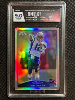 2009 Topps Chrome TC70 Tom Brady Throwing Refractor HGA 9 MINT Patriots