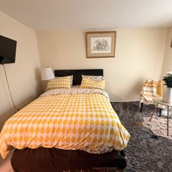 Queen Bed + Mattress + Boxspring For Sale 