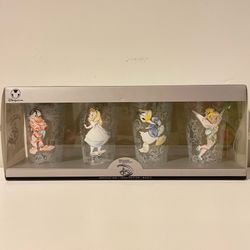 Disney Studio Collection Grumpy, Alice, Donald Duck, and Tinkerbell Drinking Glasses