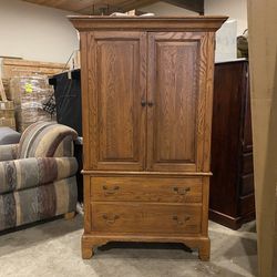 LEXINGTON Sturdy Smooth Drawer Armoire w/ Hanging Rod