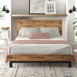 Queen wood bed frame