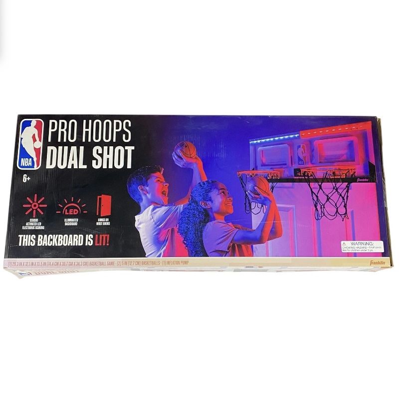 NBA Dual Shot Pro Hoops w/ Kit Backboard Over The Door Electronic New